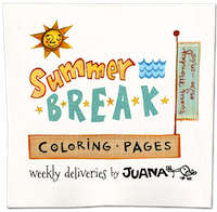 Summer Break Coloring Pages by Juana